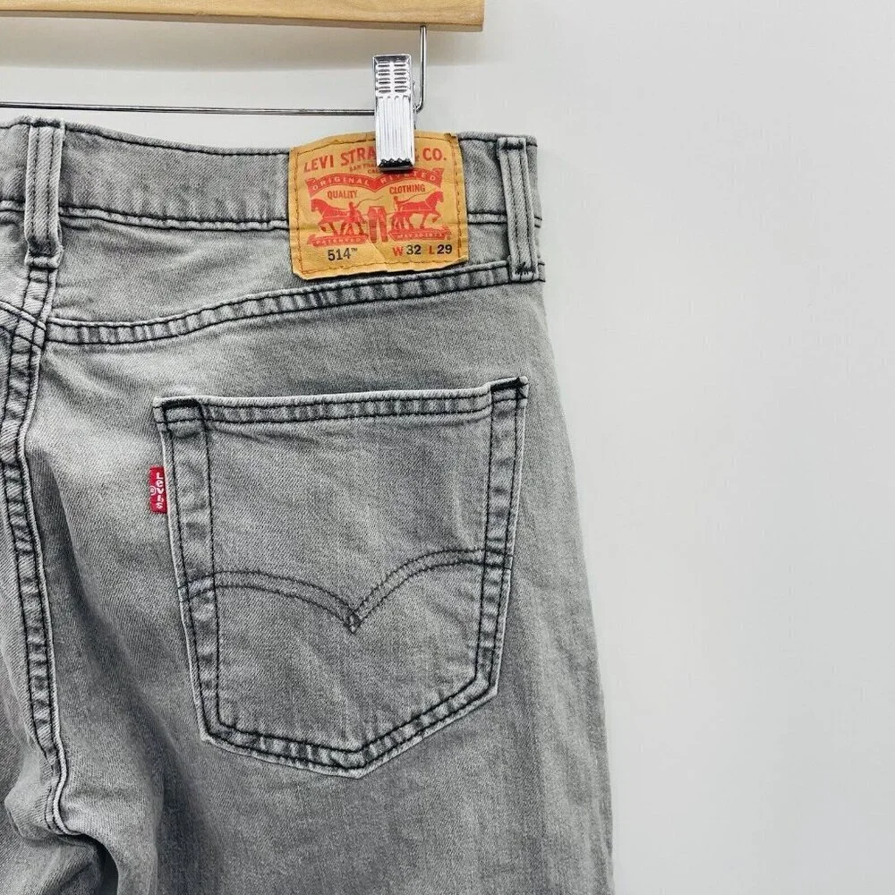 Levi's Mens 32W‎ x 29L 514 Straight Fit Eco Performance Jeans in Clouded Gray